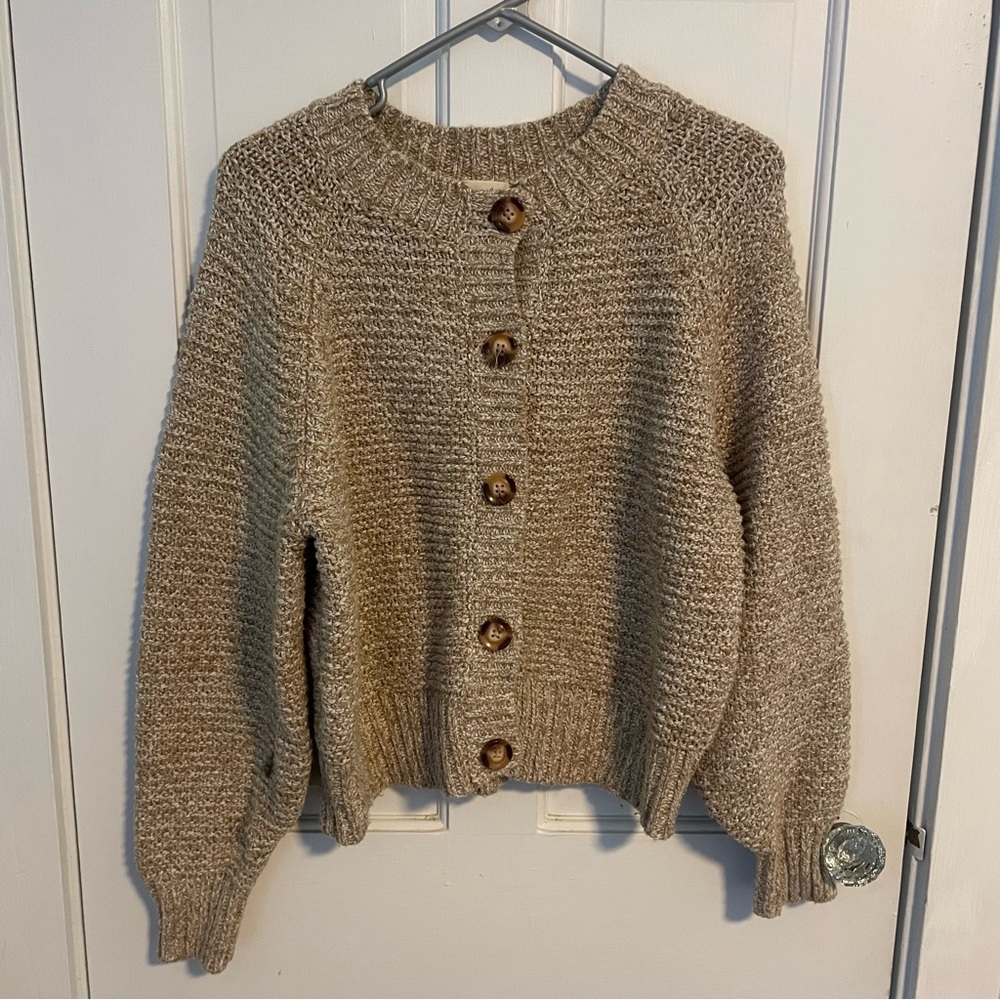 Brown Button Up Sweater